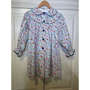 Girls Floral Coat‎ Dress Size 8 100% Cotton